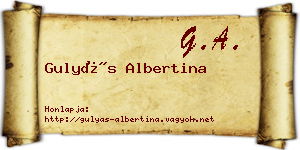 Gulyás Albertina névjegykártya
